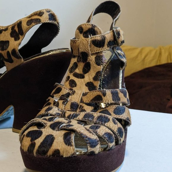 Platform Pony Hair Sandals - Picture 4 of 5